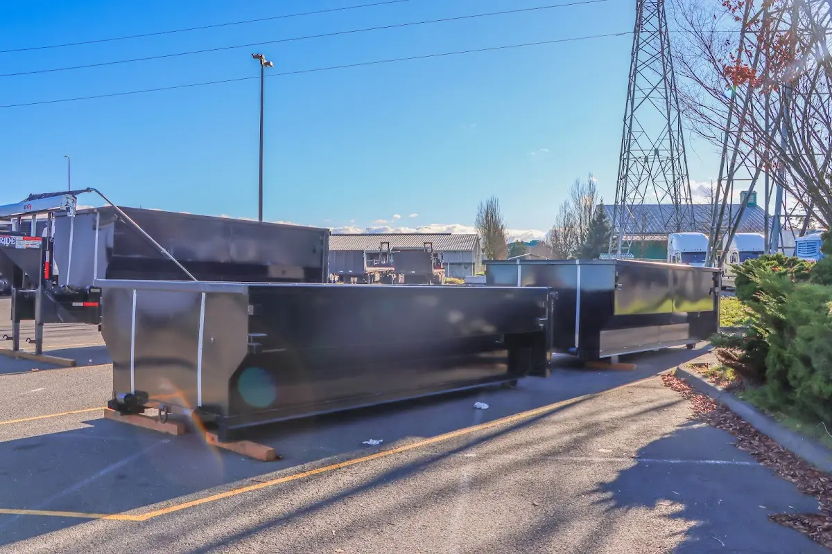 Roll-off dumpster ready for waste disposal at job site for Estate Cleanout Dumpster Rental in Myrtle Beach